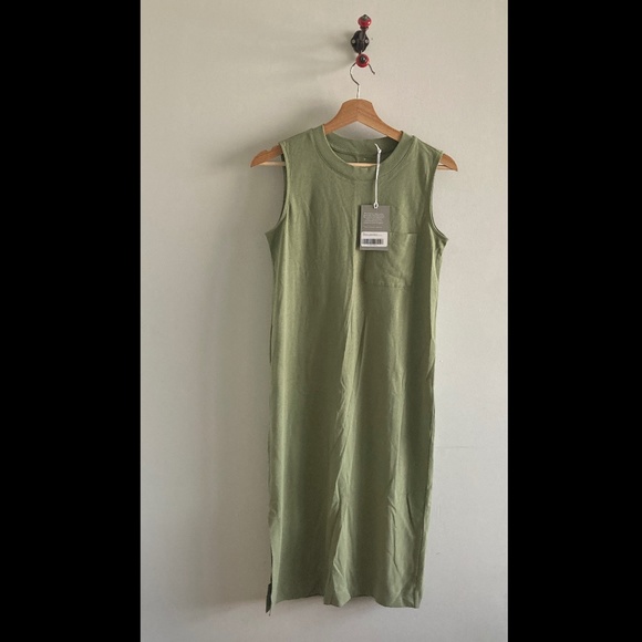 NWOT Everlane The Long Weekend Tank Dress in Artichoke Green XS - Picture 7 of 14